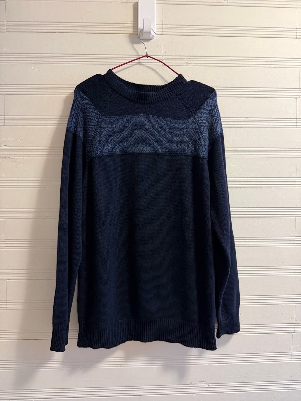 Progetto Uomo Italy Wool Cashmere Sweater Mens Large Black Crew Neck Knit